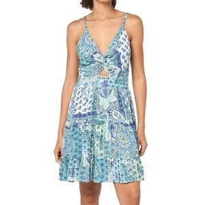 Angie Women’s Peekaboo Sundress With Tiered Skirt. Size Medium